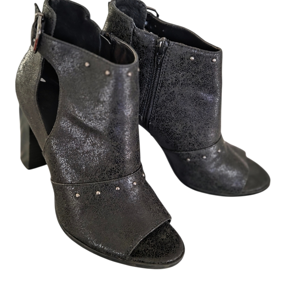 Vera Wang Black Studded Ankle Booties